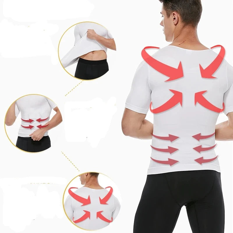 Camiseta modeladora e reguladora postural masculina