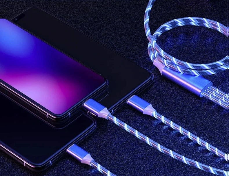 Carregador de telefone luminoso cabo usb tipo c para xiaomi, iphone 14, samsung s6